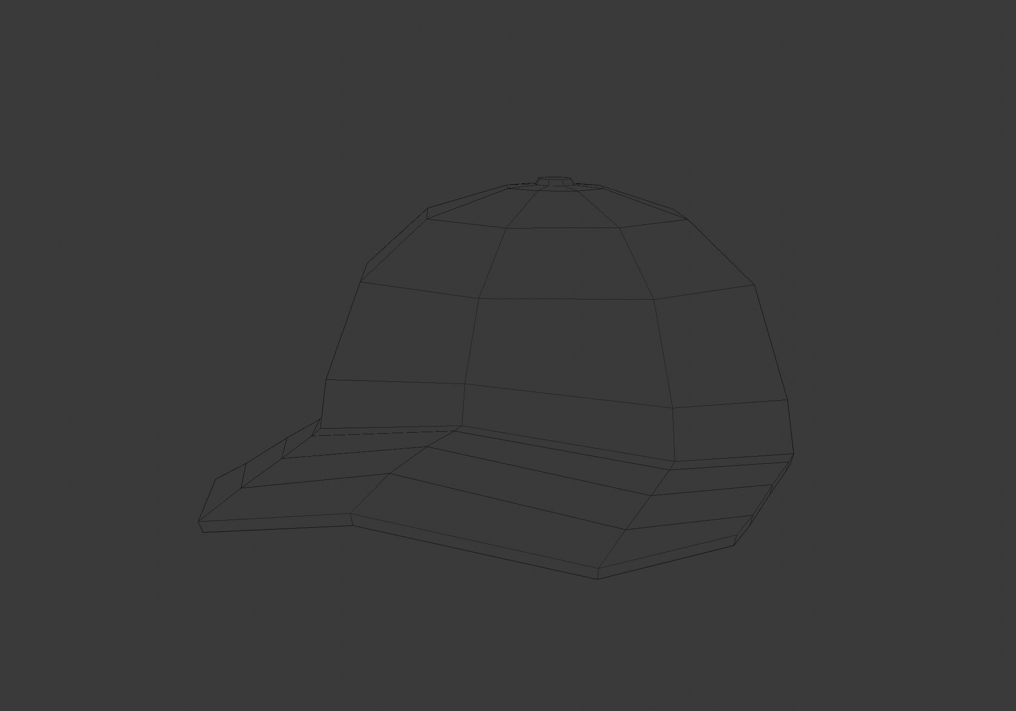black stylistic cap Low-poly 3D model_10