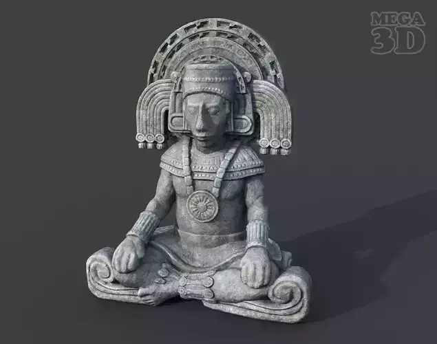 Low poly Mayan Inca Aztec Statue 220503 Low-poly 3D model