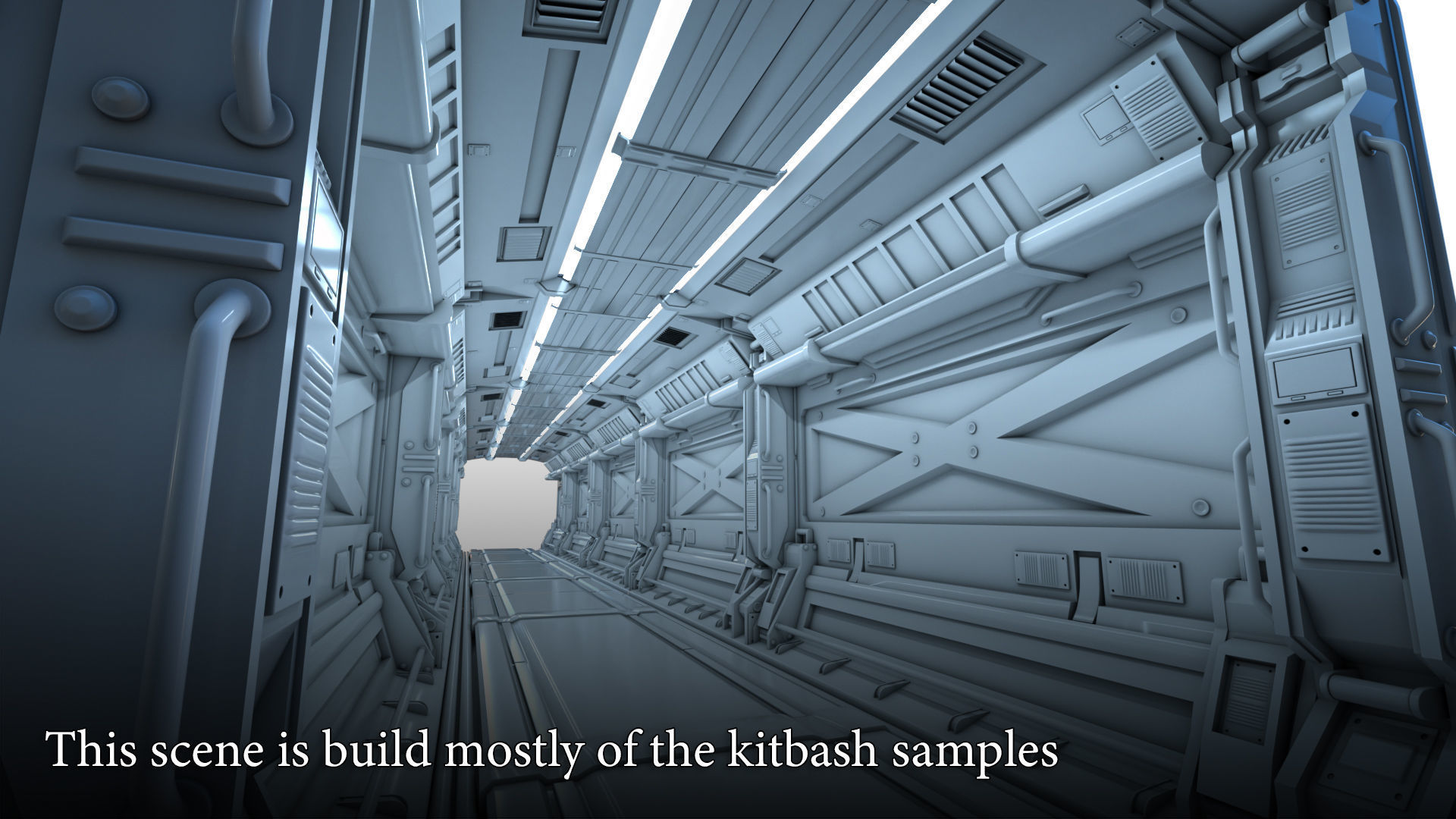 100 Sci-fi Kitbash Pack Interior Building Spaceship Laboratory Low-poly 3D model_3