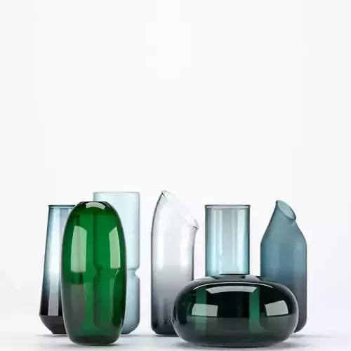 Vases set of glass