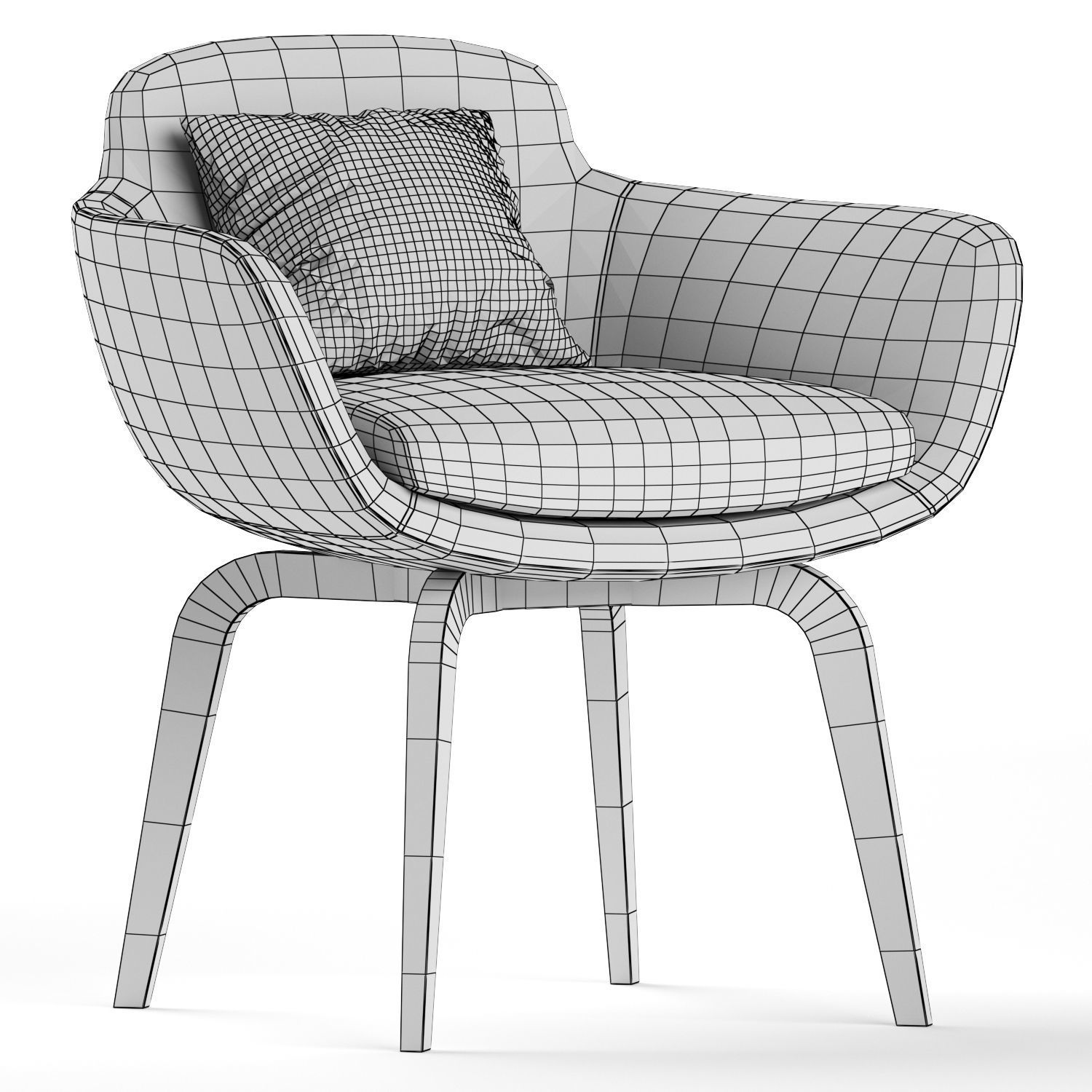 Danae dining chair 3D model_3