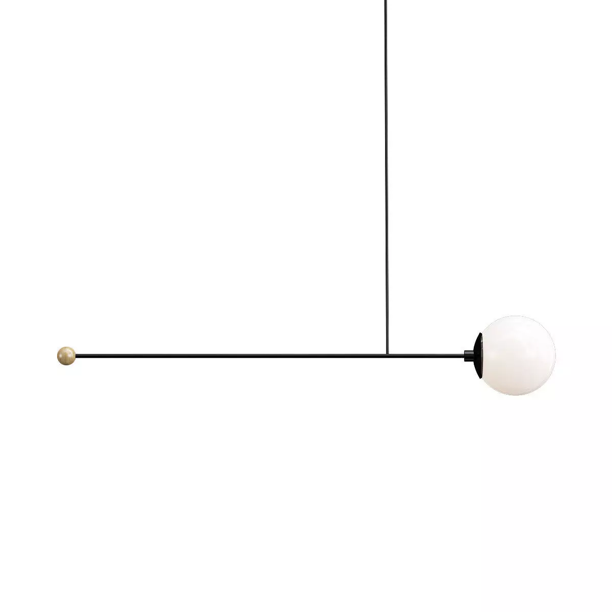 fliar pendant light with ball 3D model_0