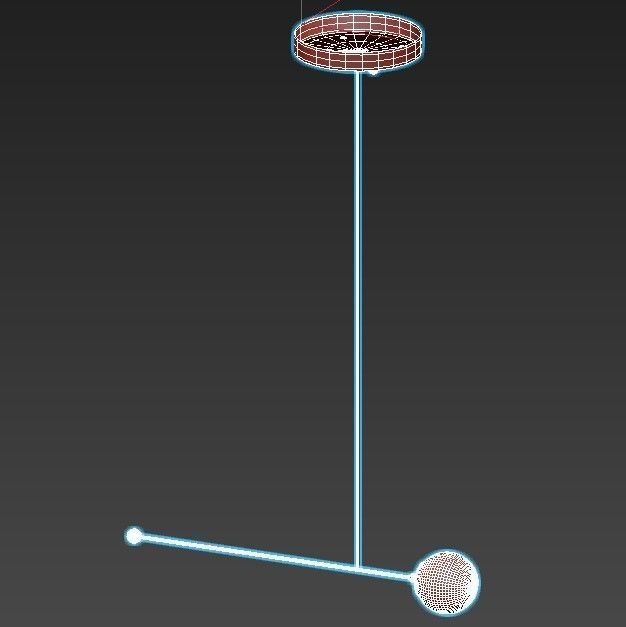 fliar pendant light with ball 3D model_3