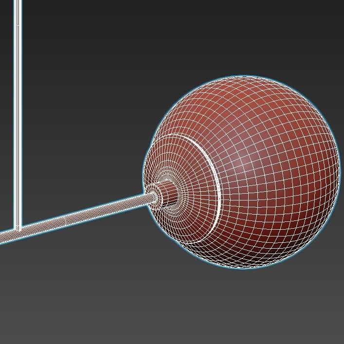fliar pendant light with ball 3D model_4