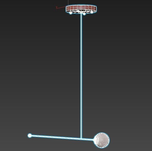 fliar pendant light with ball 3D model_2
