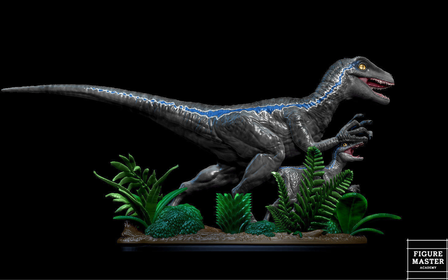 BLUE JURASSIC WORLD DOMINION AND BABY DINOSAUR 3D print model_11