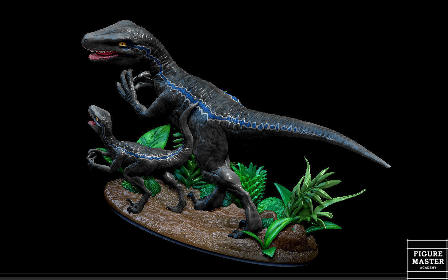 BLUE JURASSIC WORLD DOMINION AND BABY DINOSAUR 3D print model_13