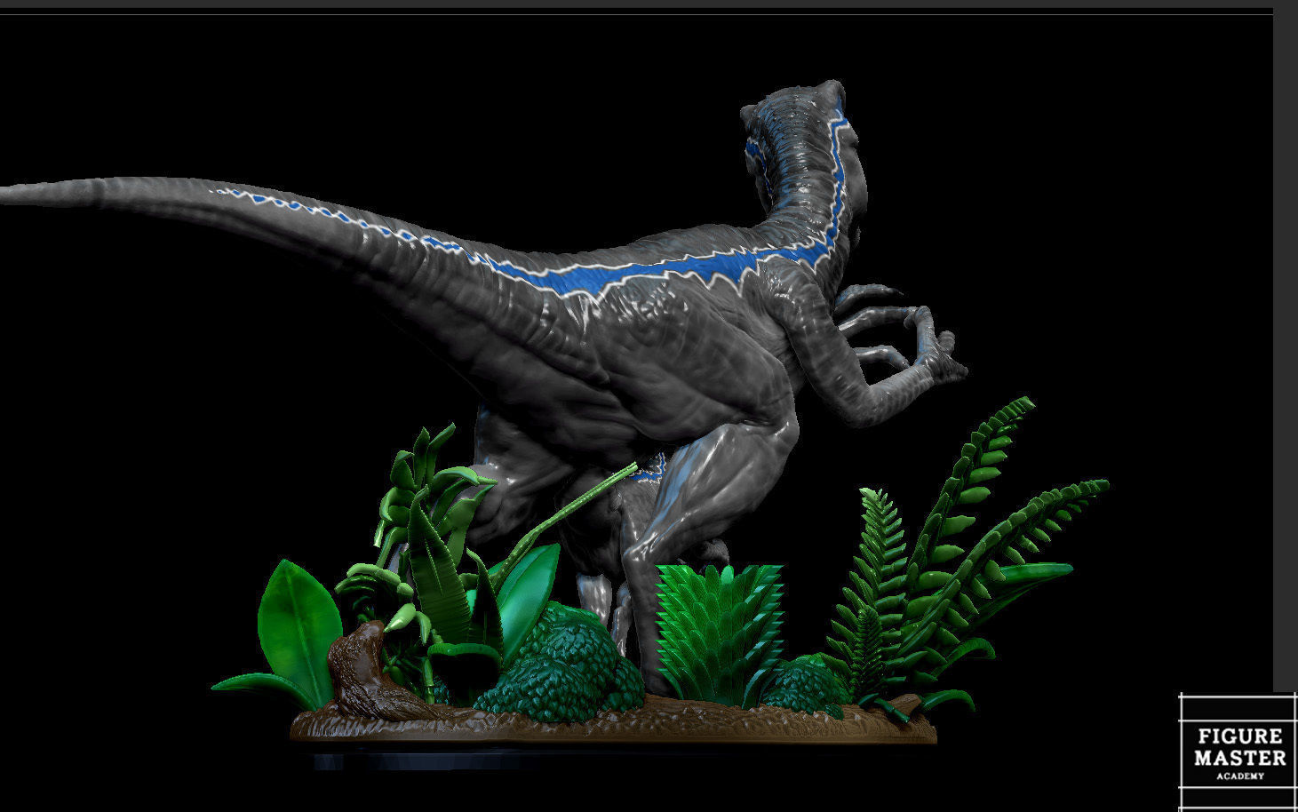 BLUE JURASSIC WORLD DOMINION AND BABY DINOSAUR 3D print model_12