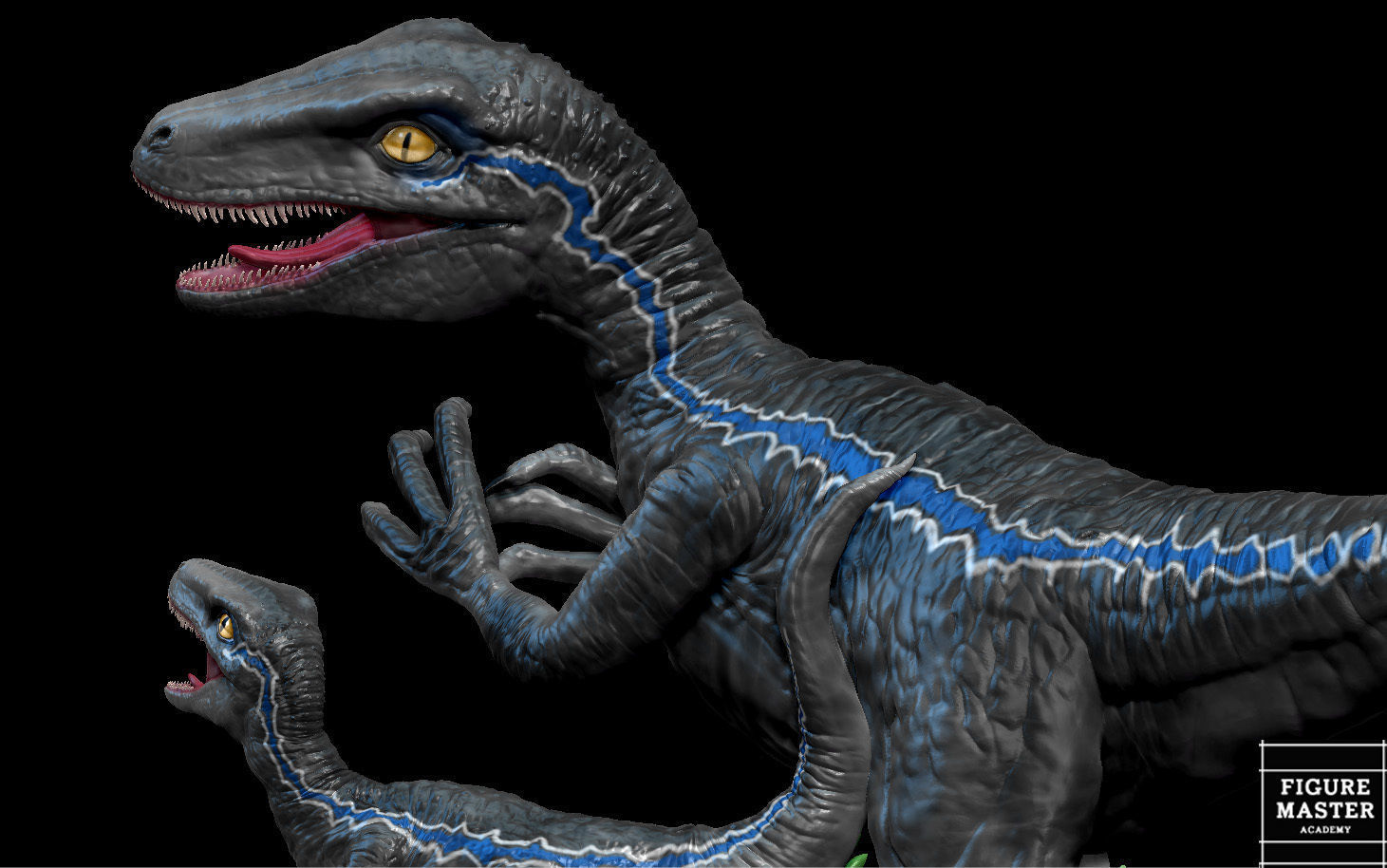 BLUE JURASSIC WORLD DOMINION AND BABY DINOSAUR 3D print model_3