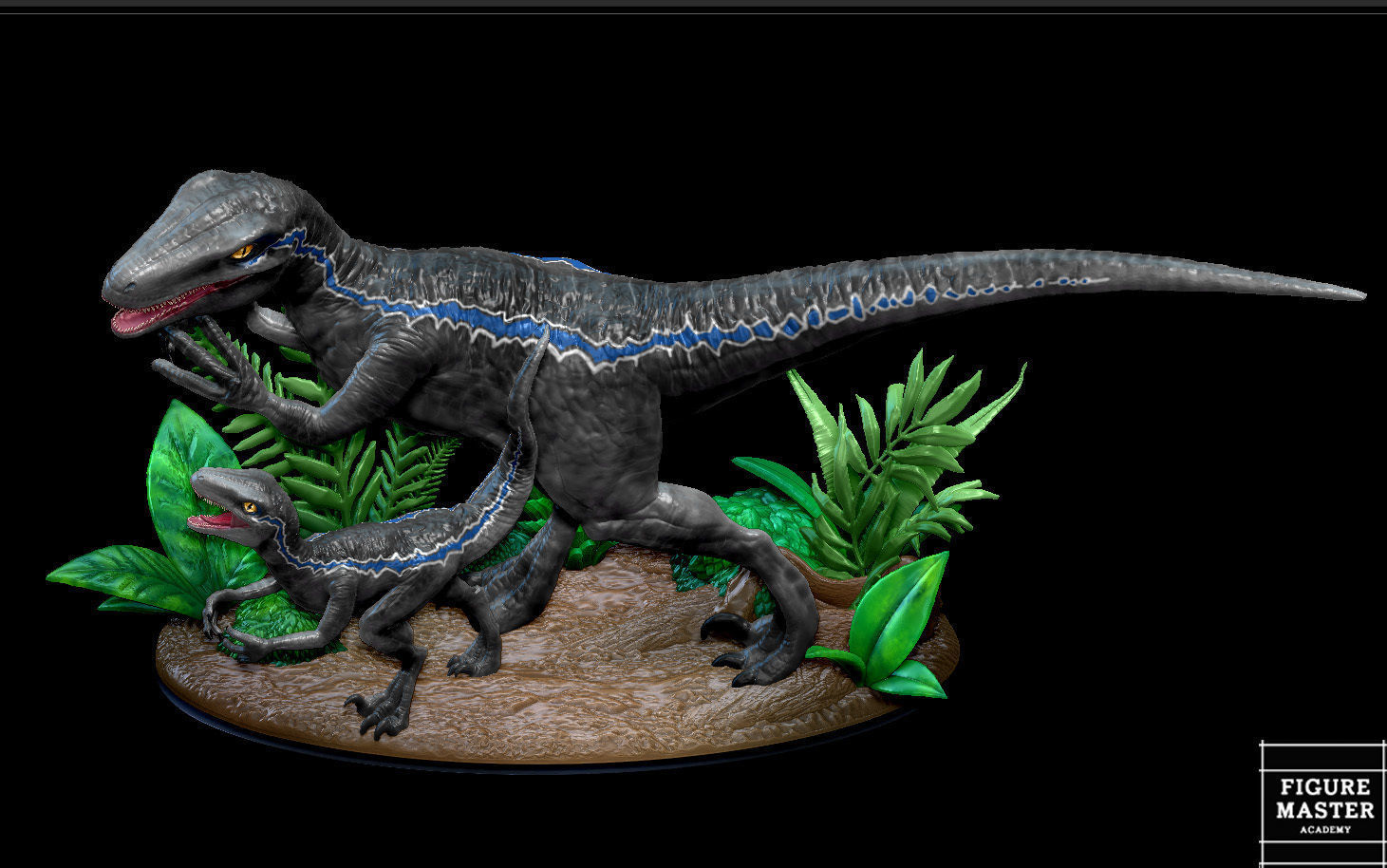 BLUE JURASSIC WORLD DOMINION AND BABY DINOSAUR 3D print model_15