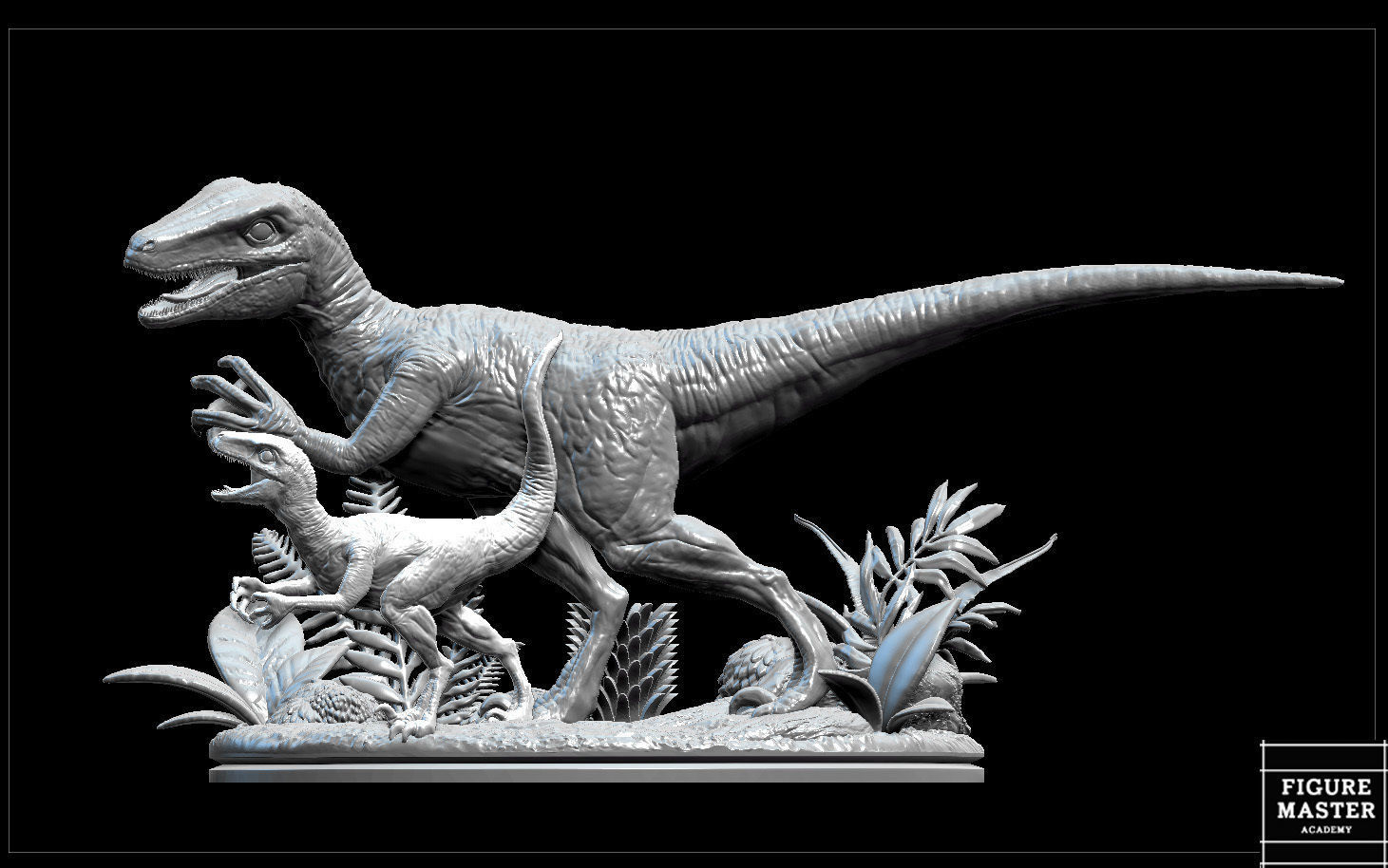 BLUE JURASSIC WORLD DOMINION AND BABY DINOSAUR 3D print model_6