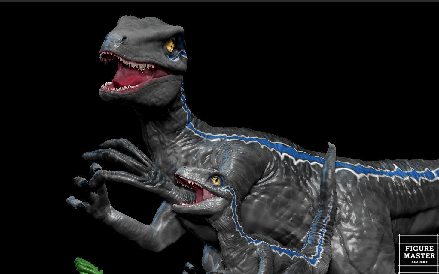BLUE JURASSIC WORLD DOMINION AND BABY DINOSAUR 3D print model_2