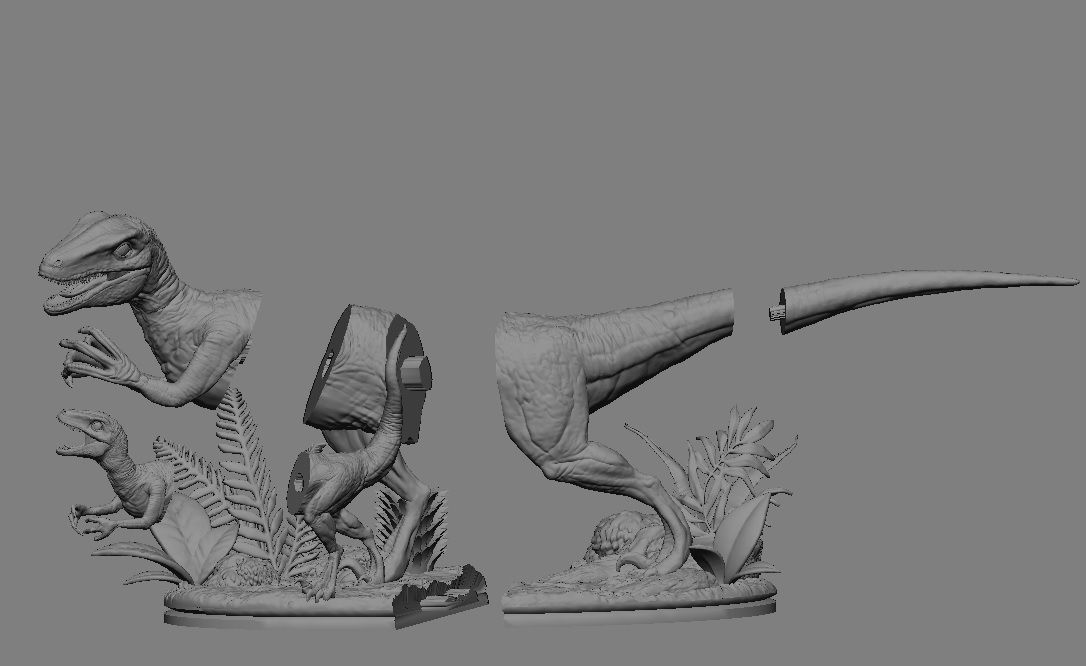 BLUE JURASSIC WORLD DOMINION AND BABY DINOSAUR 3D print model_16