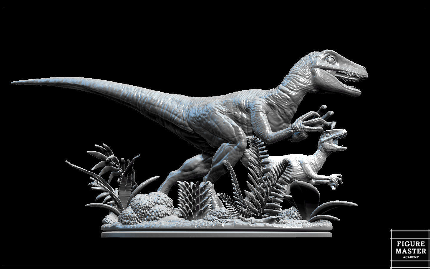 BLUE JURASSIC WORLD DOMINION AND BABY DINOSAUR 3D print model_7