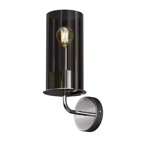 licia chrome wall light with glass shade
