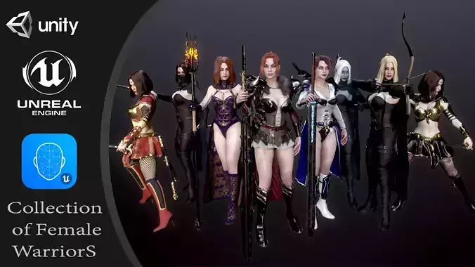 Female WarriorS 3D Model Collection