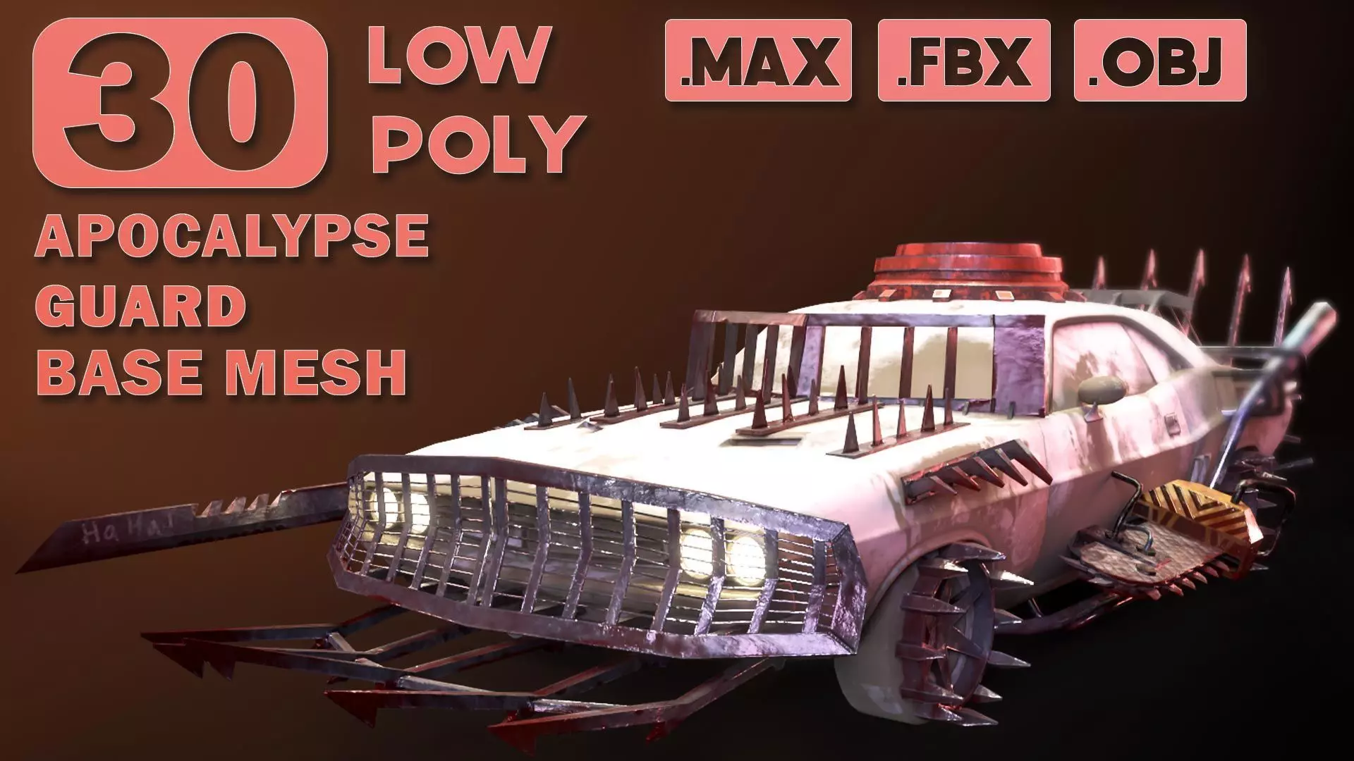 30 apocalypse guard base mesh Low-poly 3D model_0
