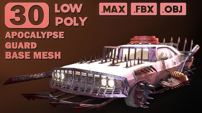 30 apocalypse guard base mesh Low-poly 3D model
