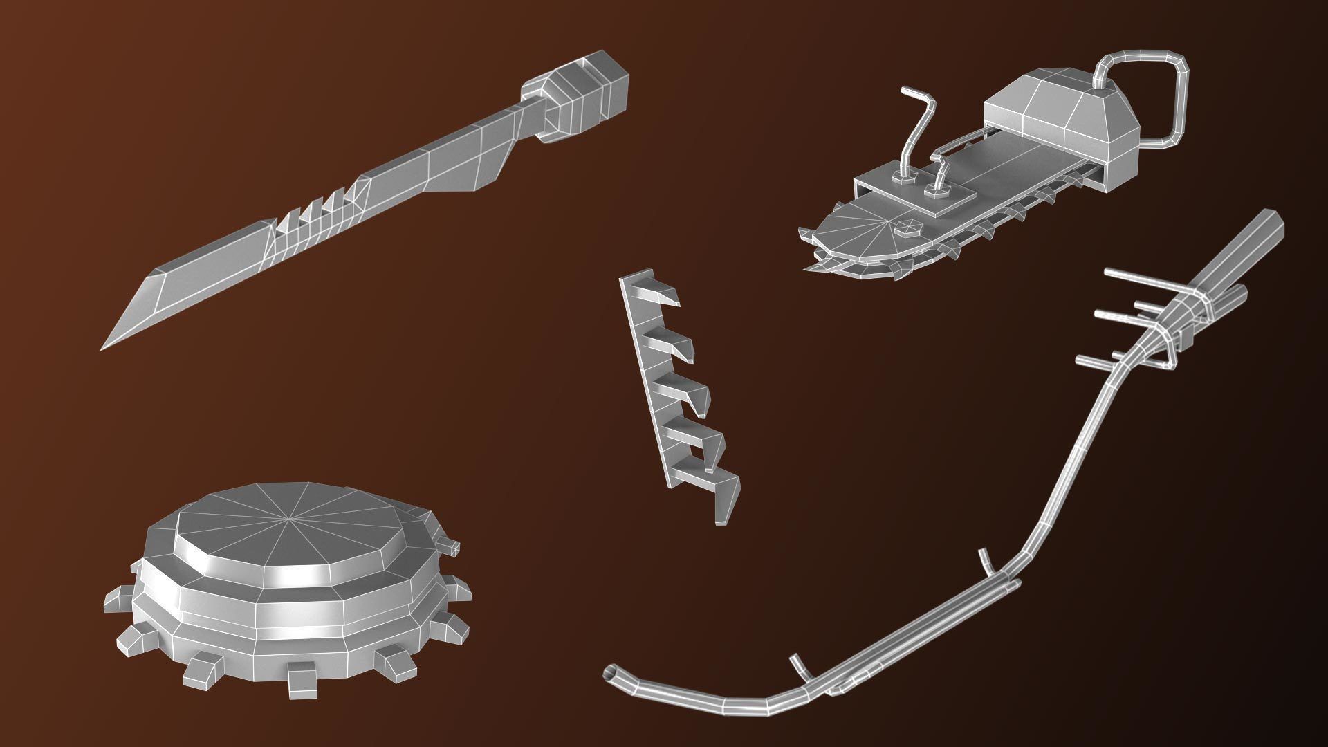 30 apocalypse guard base mesh Low-poly 3D model_6