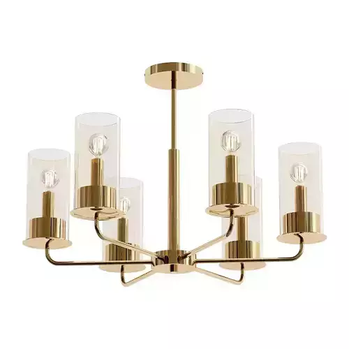licia light brass chandelier with clear glass cylinders