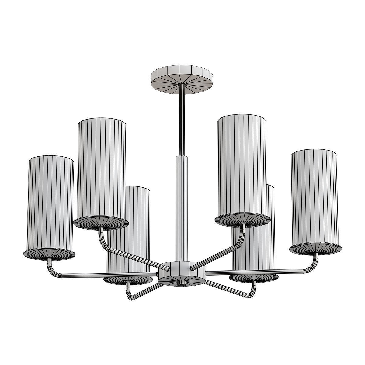 licia light brass chandelier with clear glass cylinders 3D model_1