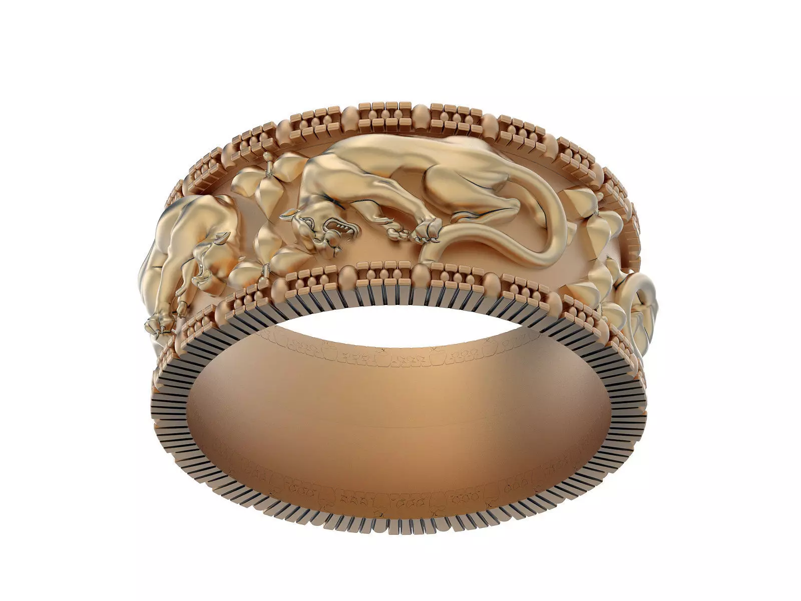 Carving lion ring gold silver printable jewelry 3D model 3D print model