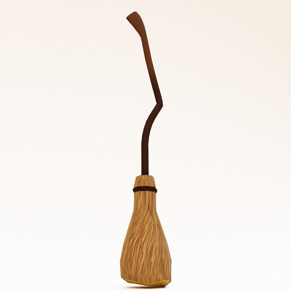 Grass broom low poly 3d model   Low-poly 3D model_1