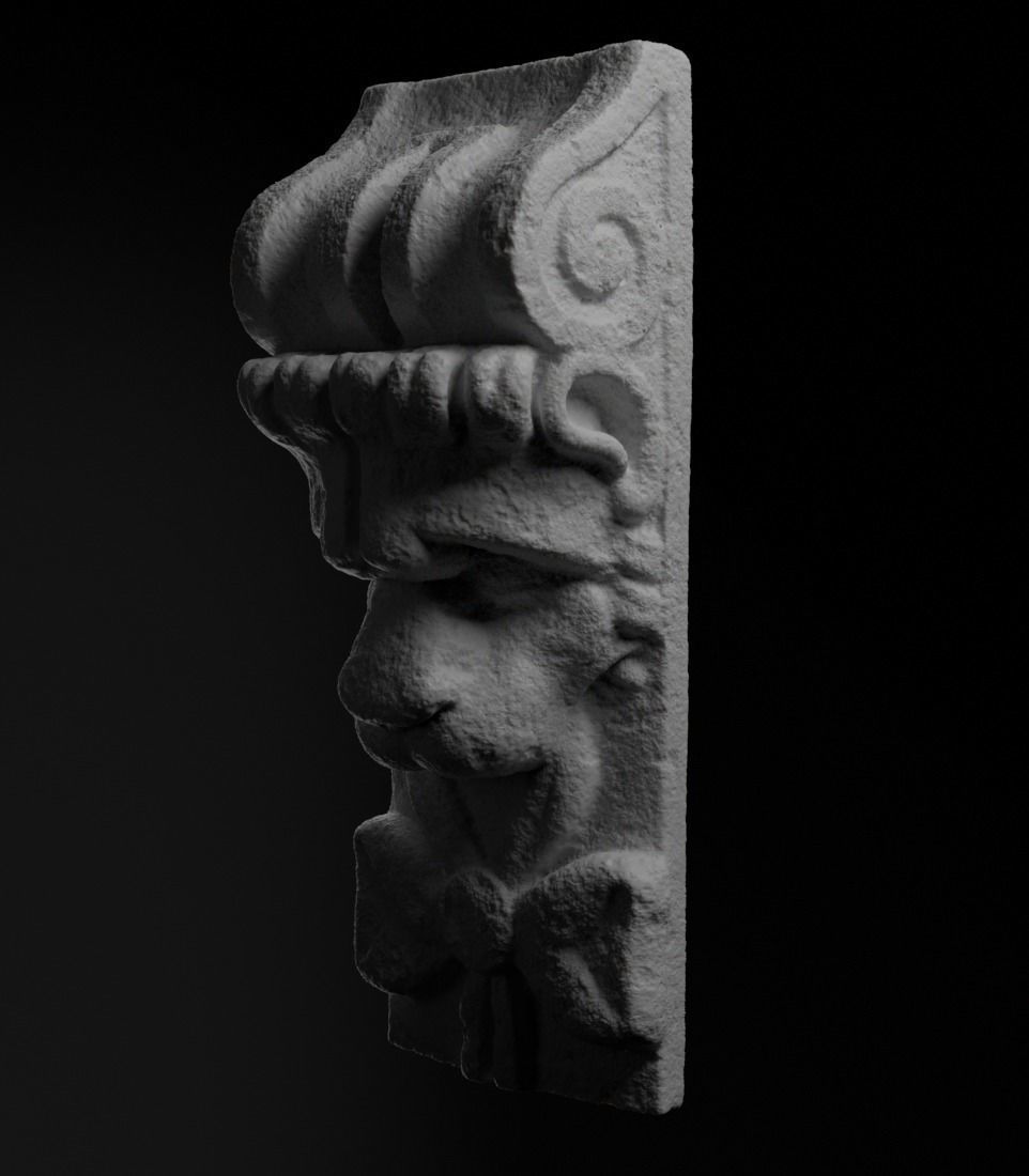Lion Head Sculpture 3D print model_2