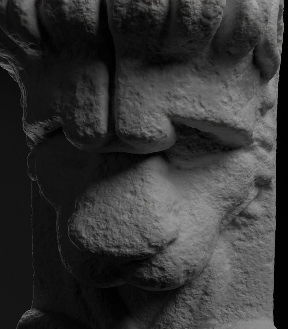 Lion Head Sculpture 3D print model_4