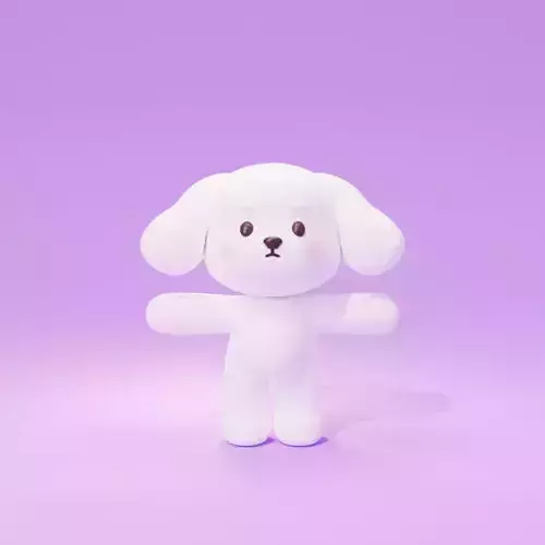 Cartoon cute Poodle  puppy