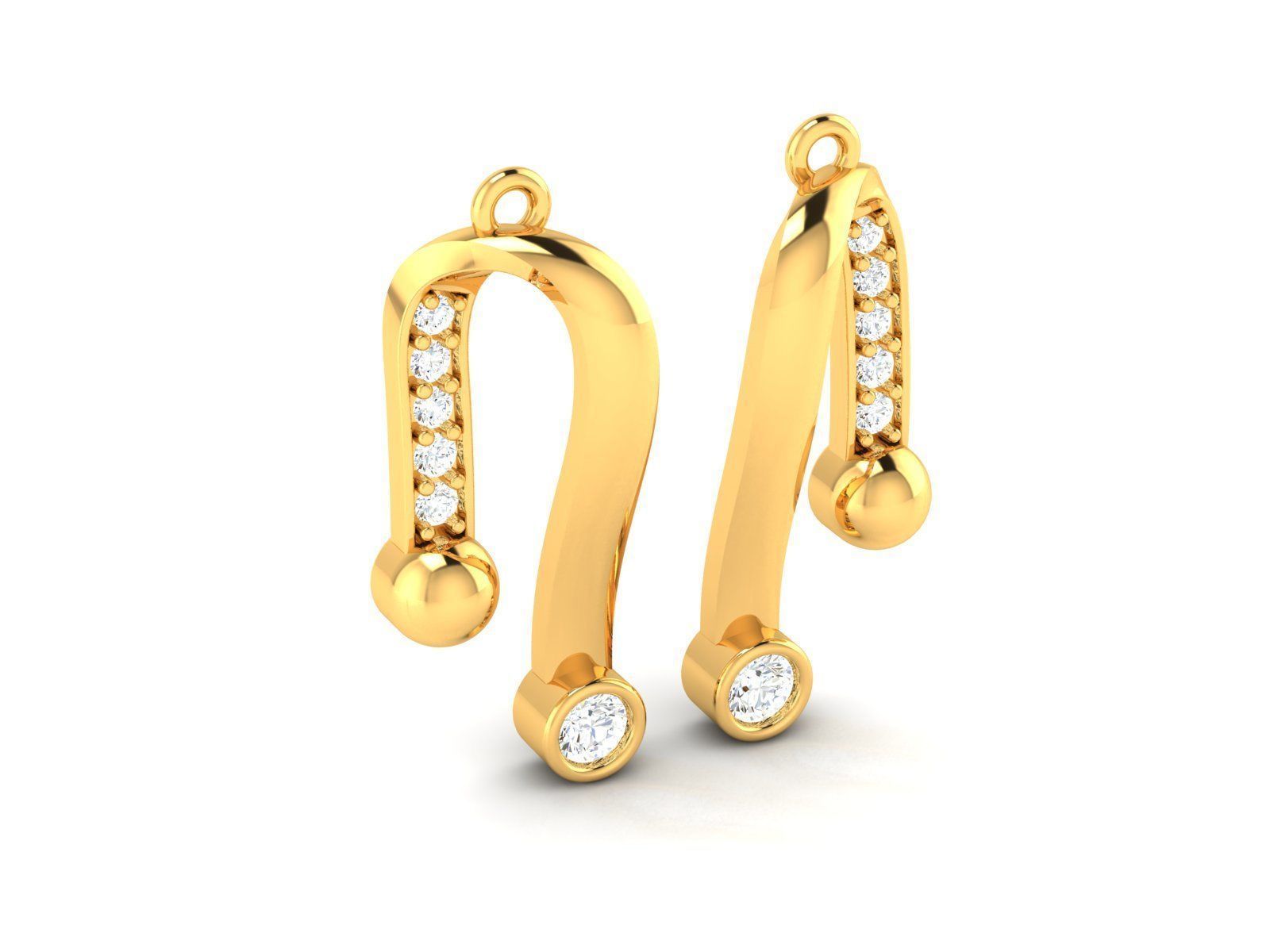 Women Pendant Earrings Set 3dm stl FBX OBJ Render Detail 3D print model_3