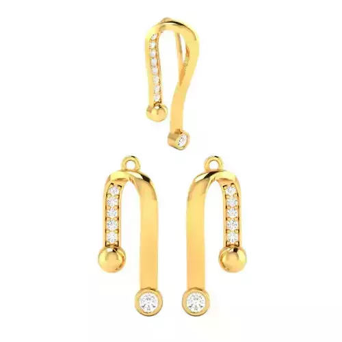 Women Pendant Earrings Set 3dm stl FBX OBJ Render Detail