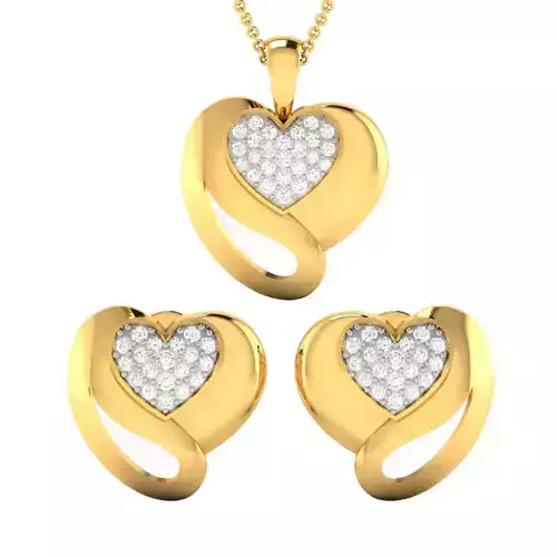 Women Pendant Earrings Set 3dm stl FBX OBJ Render Detail