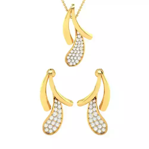 Women Pendant Earrings Set 3dm stl FBX OBJ Render Detail
