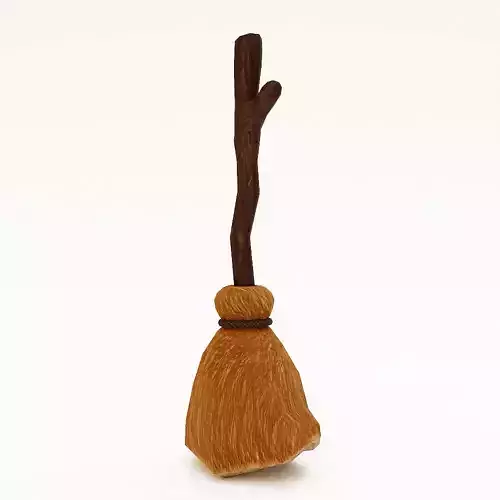 Grass broom low poly 3d model  