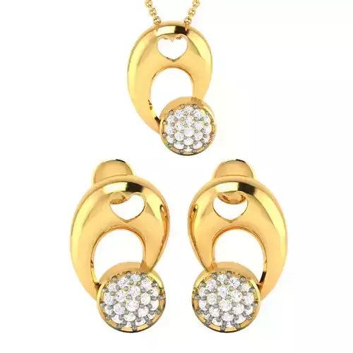 Women Pendant Earrings Set 3dm stl FBX OBJ Render Detail