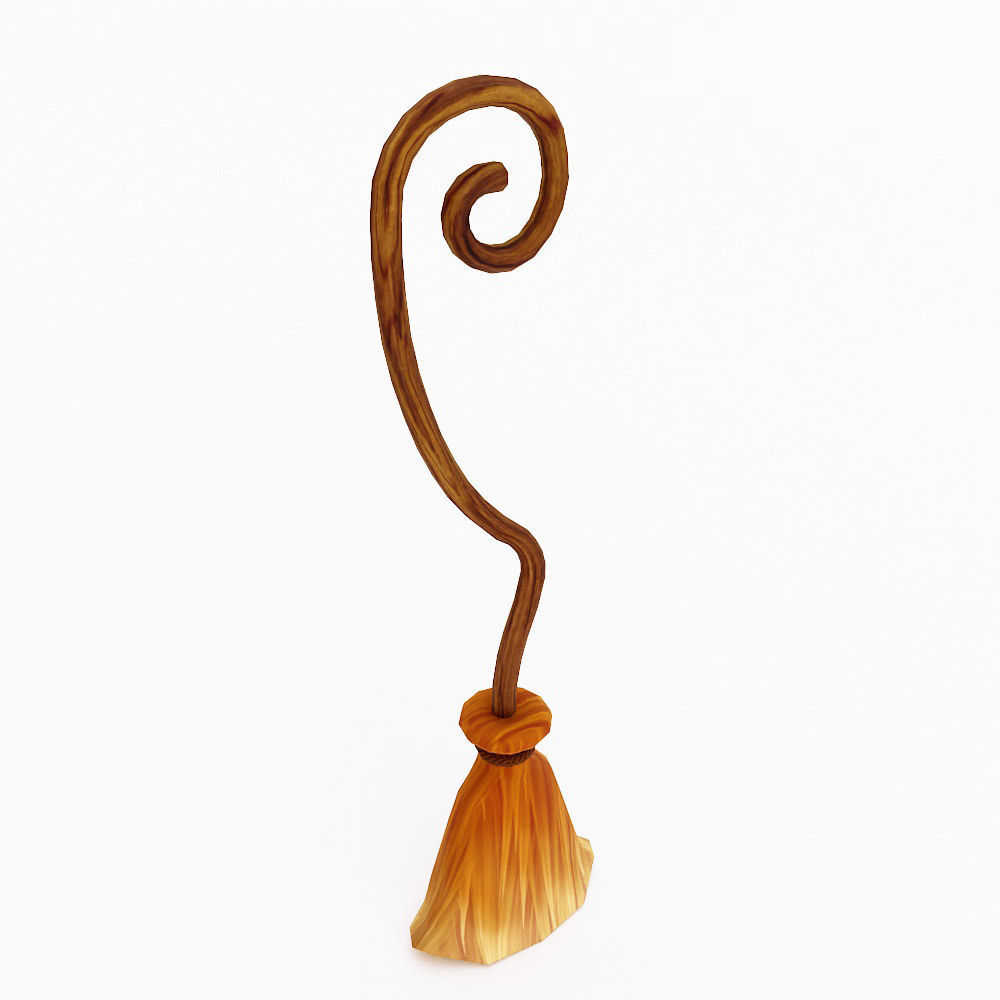 Grass Broom set low poly 3d model  Low-poly 3D model_6