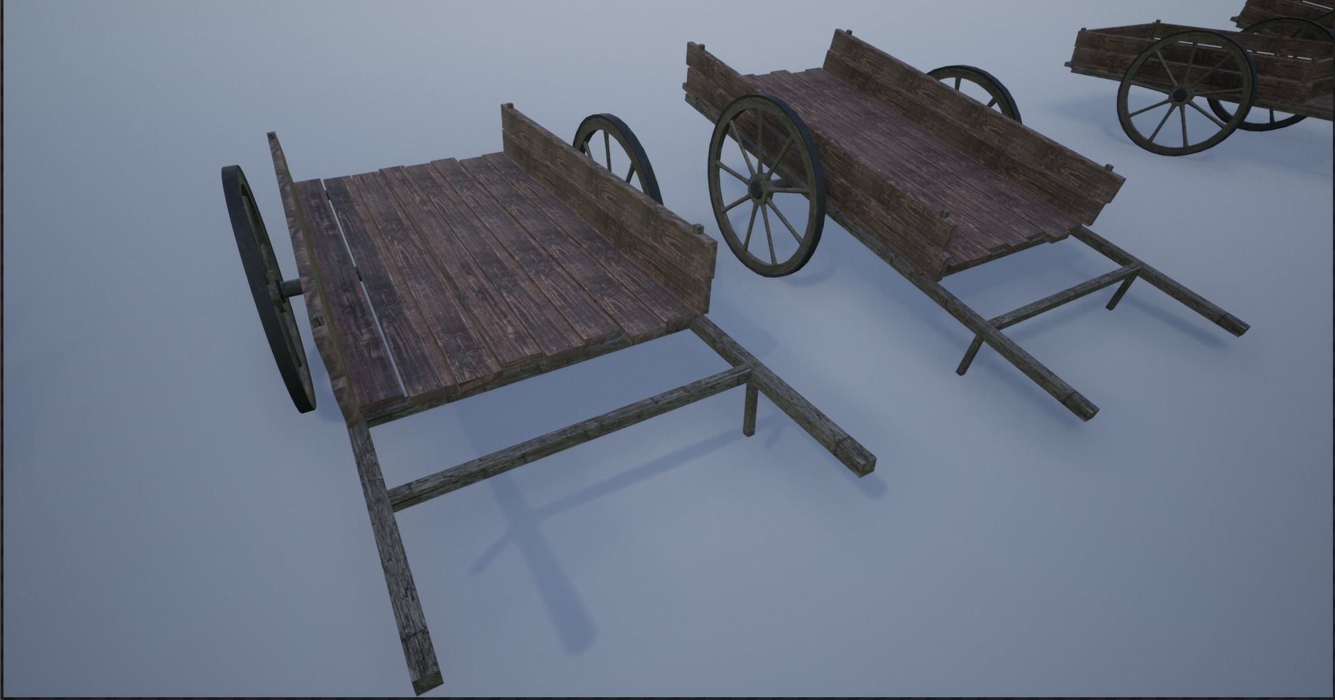 Lowpoly Medieval Wooden Carts Low-poly 3D model_18