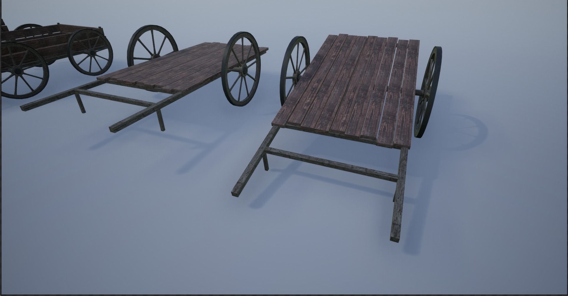 Lowpoly Medieval Wooden Carts Low-poly 3D model_7