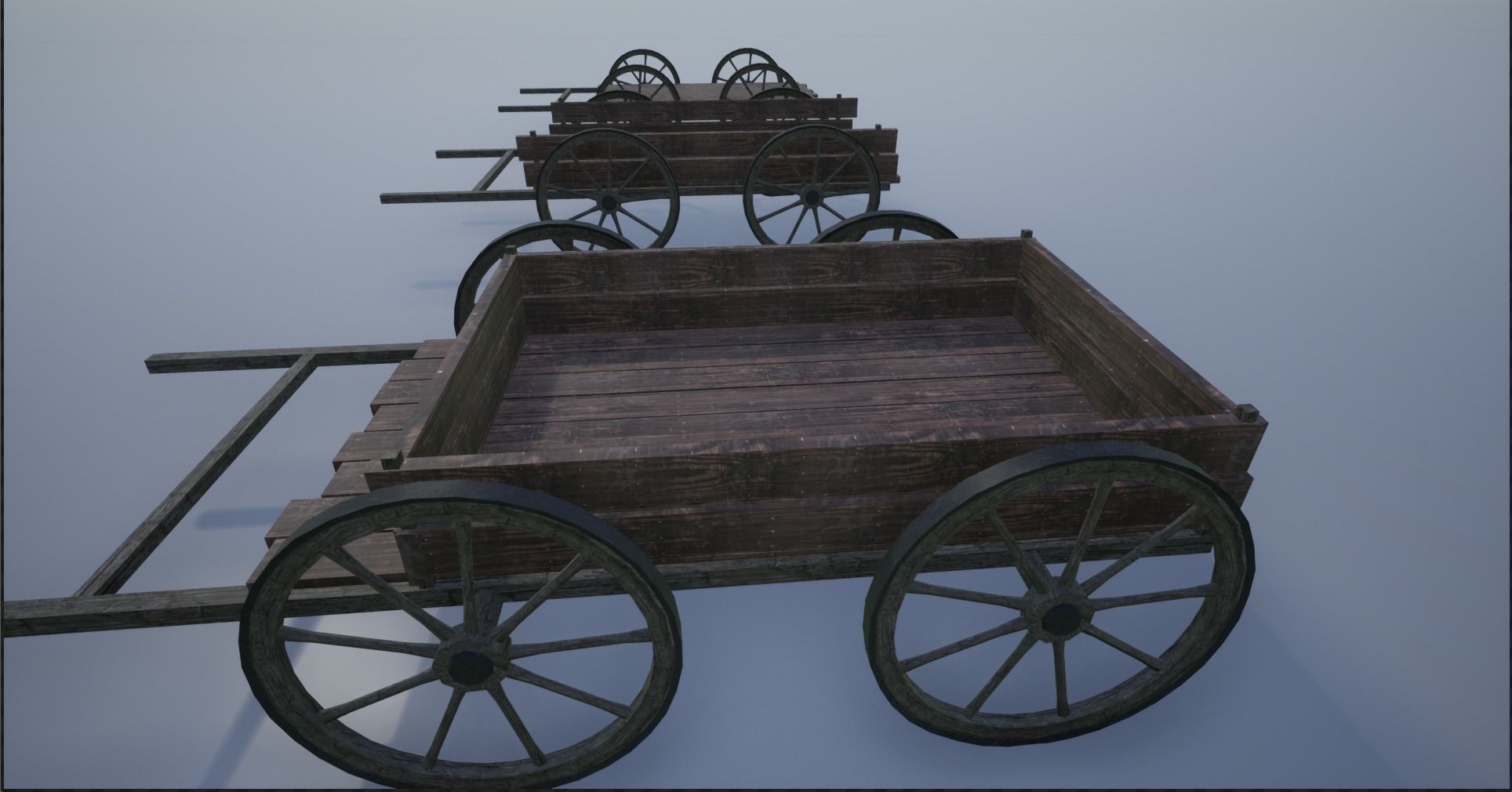 Lowpoly Medieval Wooden Carts Low-poly 3D model_13