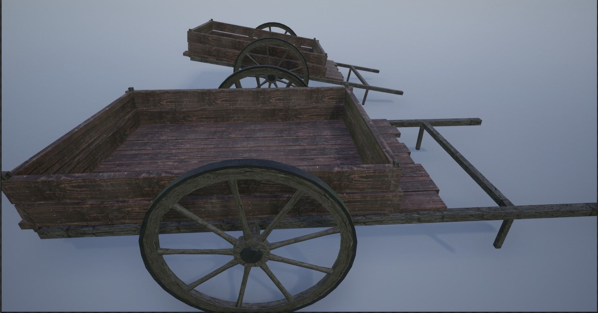 Lowpoly Medieval Wooden Carts Low-poly 3D model_24