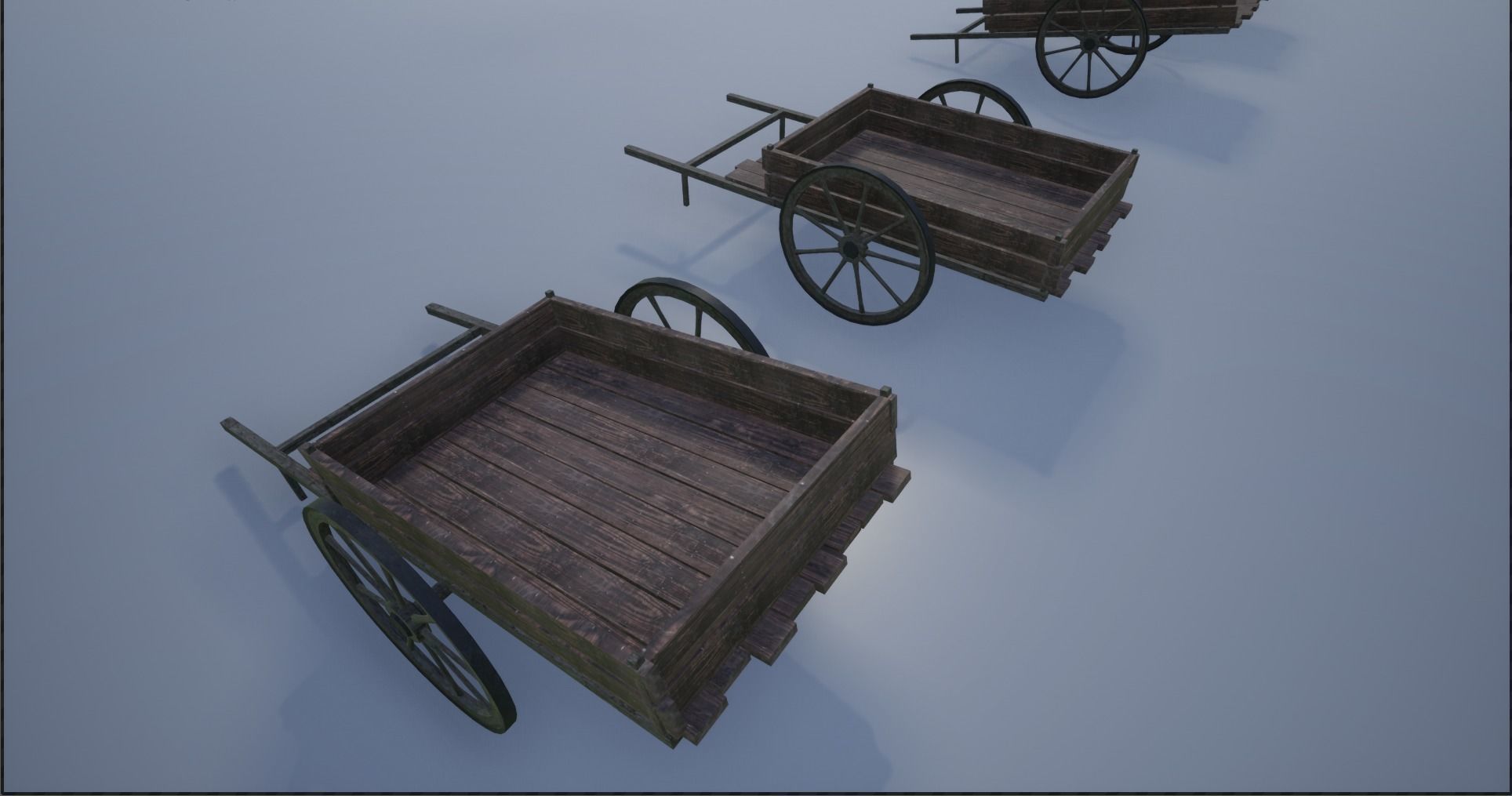 Lowpoly Medieval Wooden Carts Low-poly 3D model_26