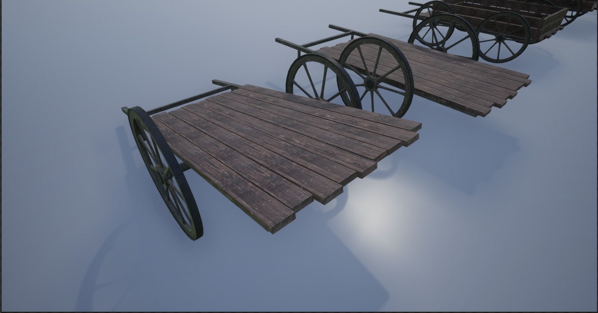 Lowpoly Medieval Wooden Carts Low-poly 3D model_9