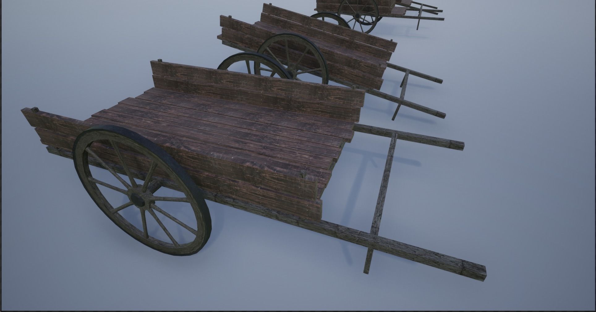 Lowpoly Medieval Wooden Carts Low-poly 3D model_19