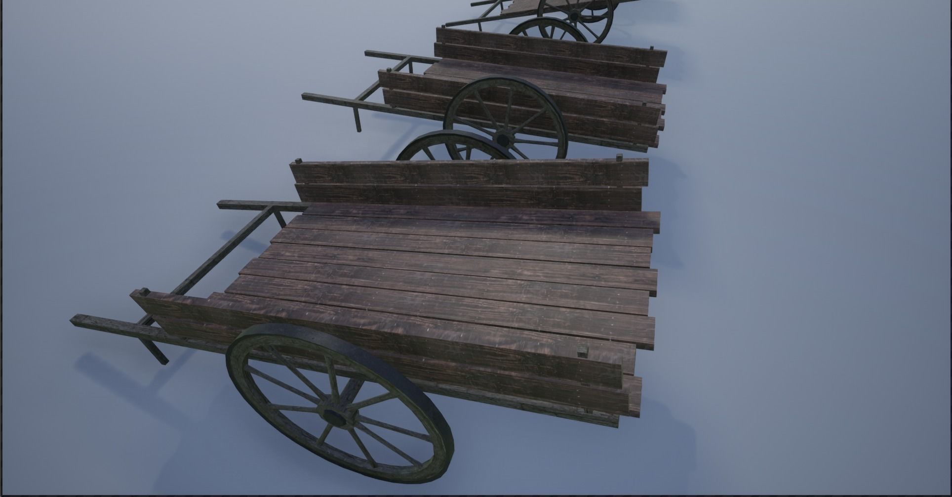 Lowpoly Medieval Wooden Carts Low-poly 3D model_21