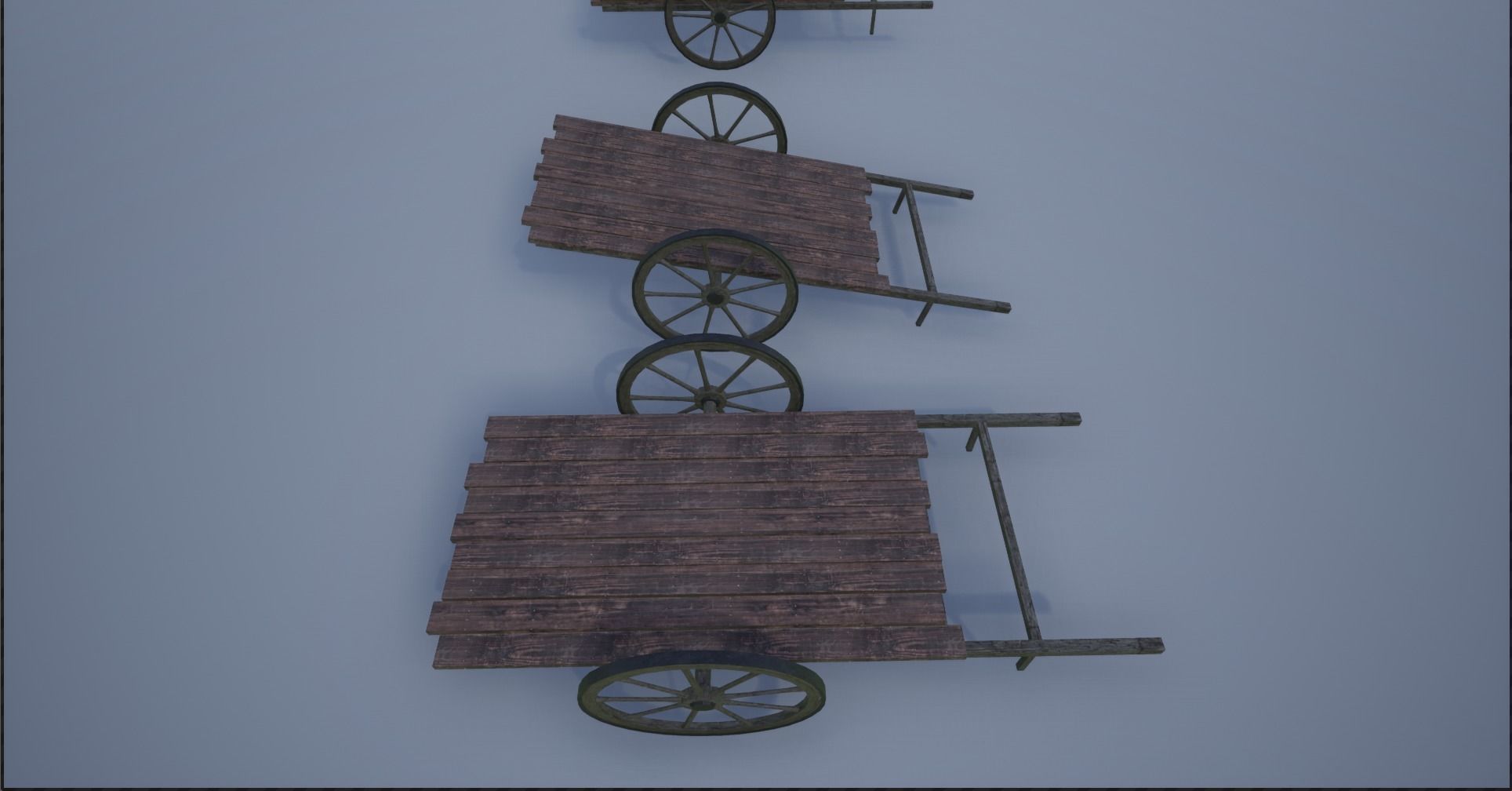 Lowpoly Medieval Wooden Carts Low-poly 3D model_11