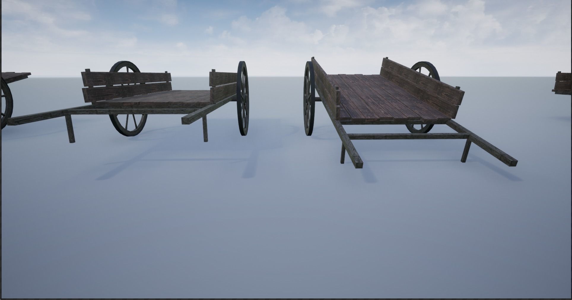 Lowpoly Medieval Wooden Carts Low-poly 3D model_22