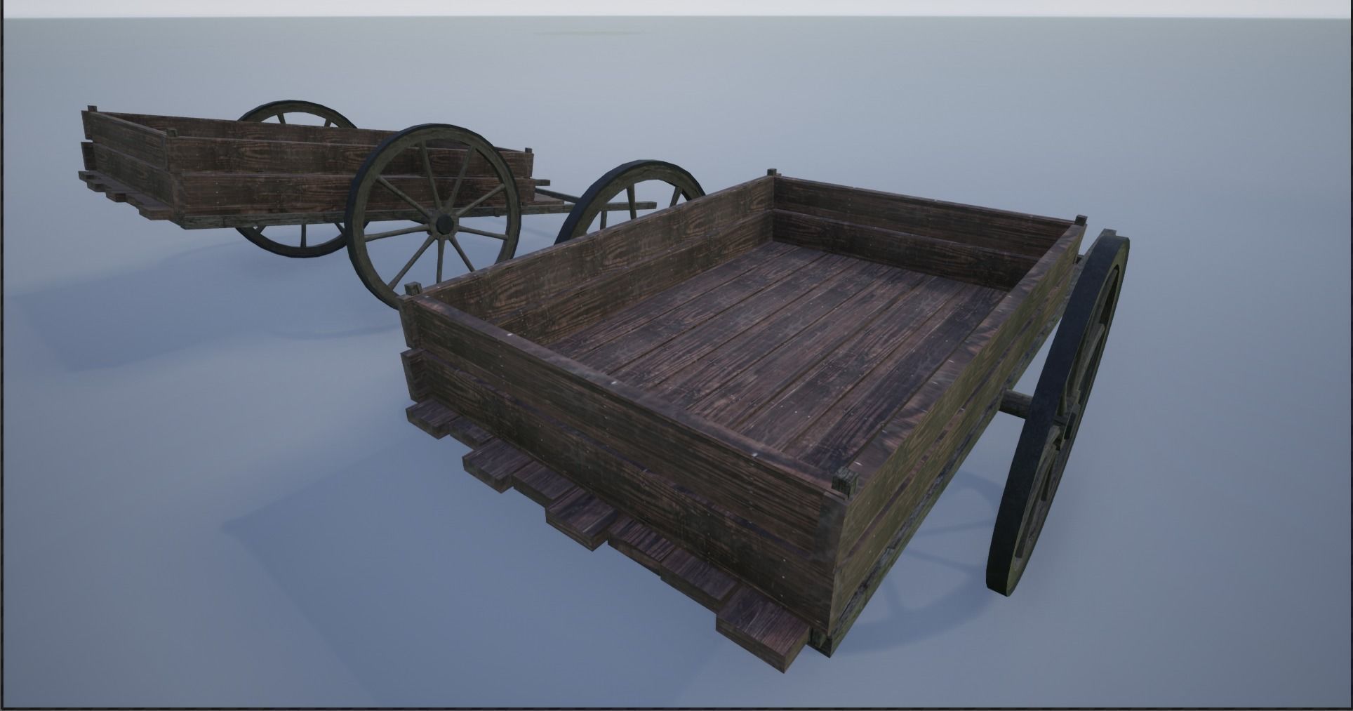 Lowpoly Medieval Wooden Carts Low-poly 3D model_25