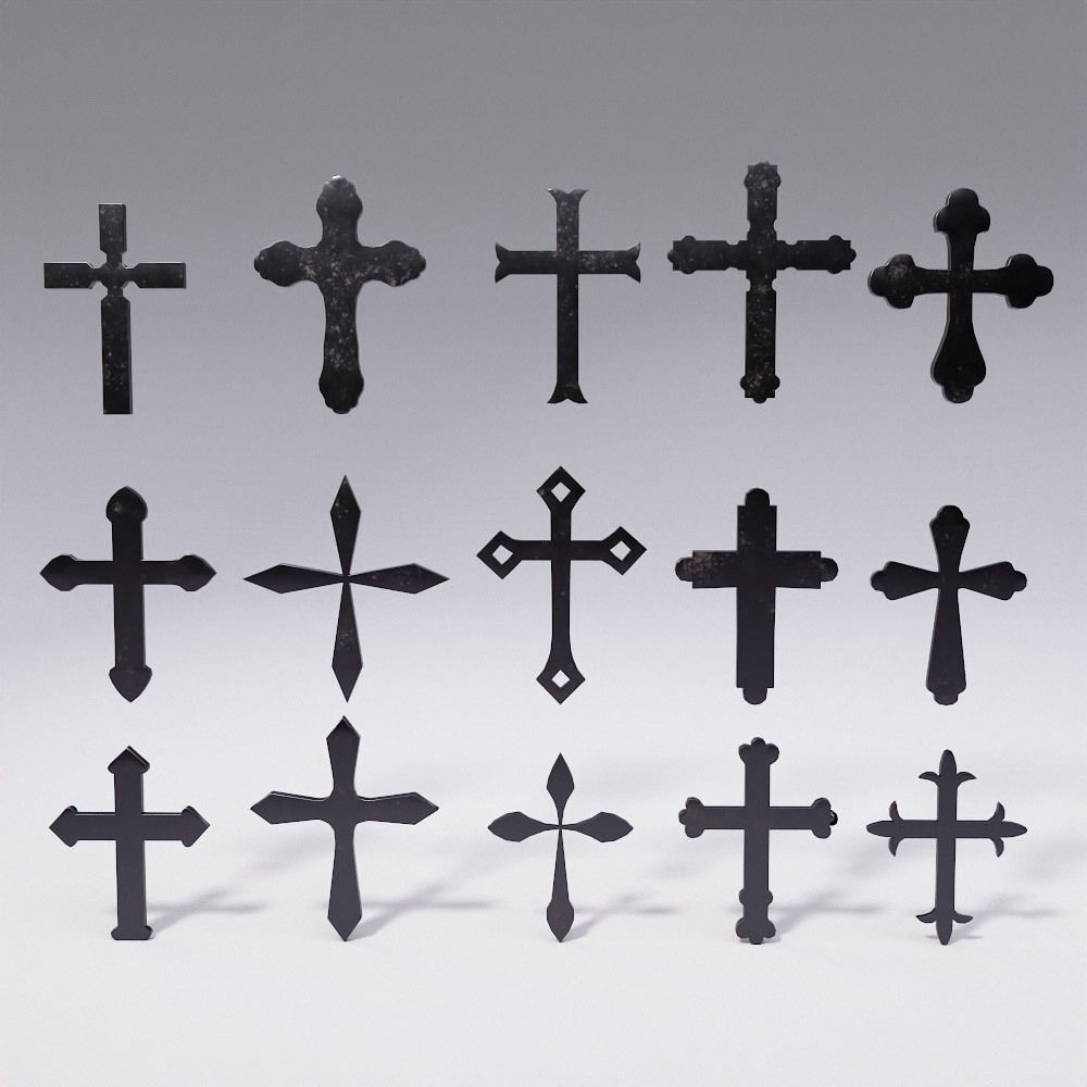 Cross Christianity symbols low poly 3d model Low-poly 3D model_1