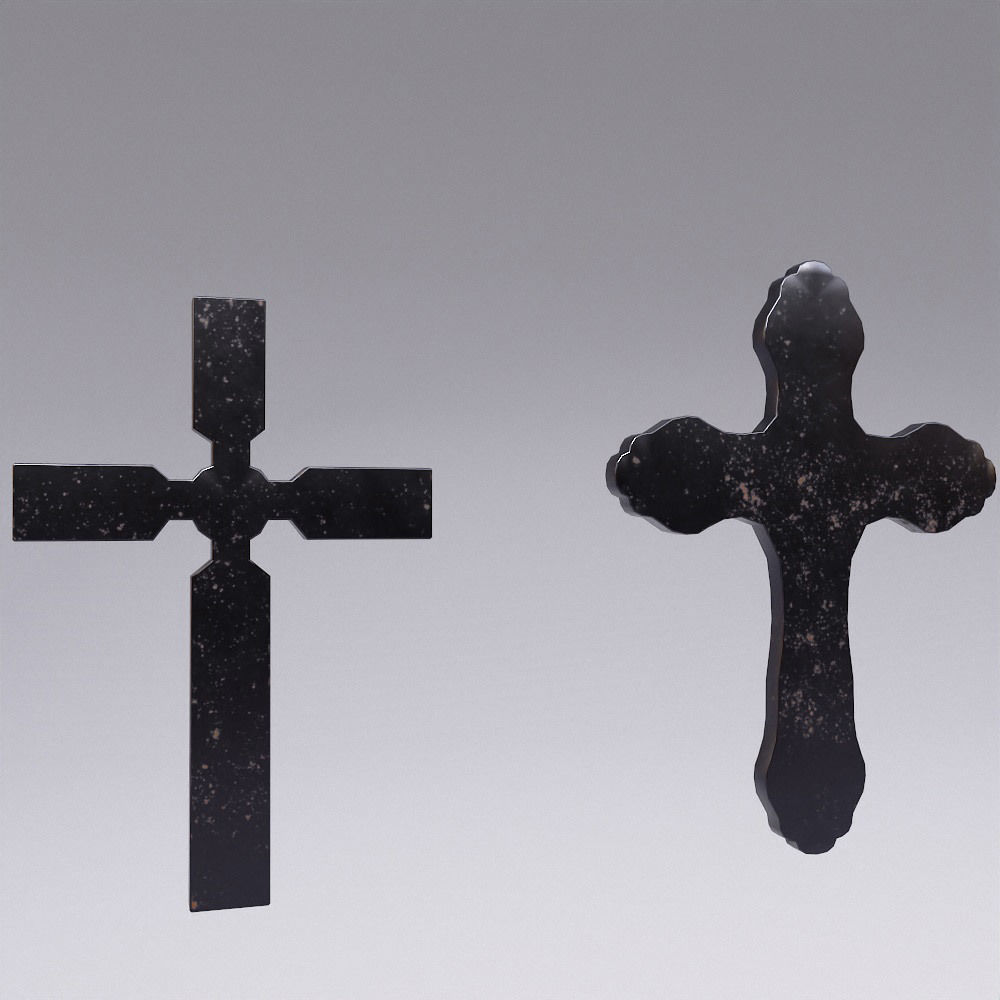 Cross Christianity symbols low poly 3d model Low-poly 3D model_6